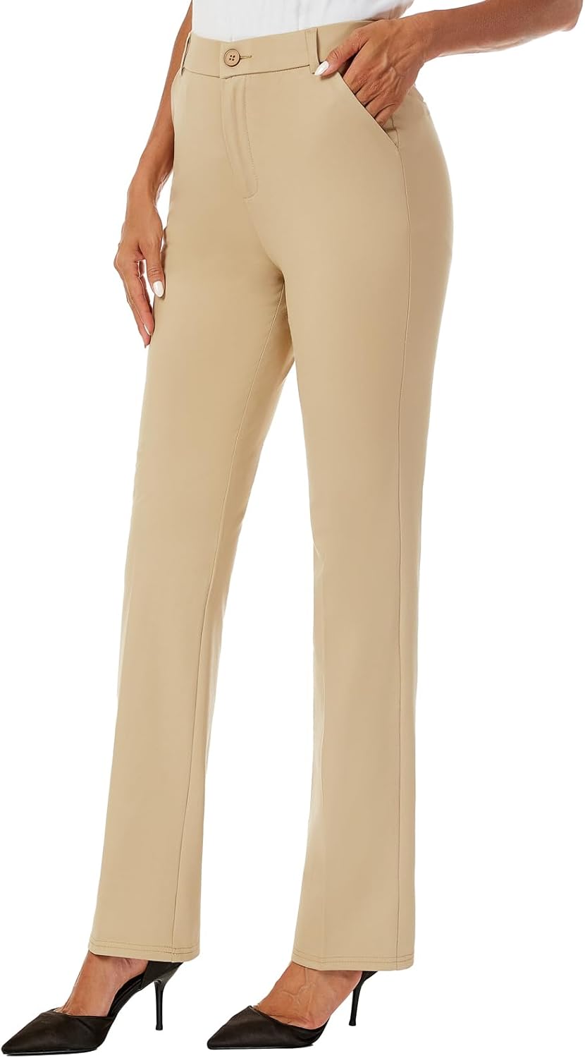 Women's Stretchy Straight Leg Dress Work Pants